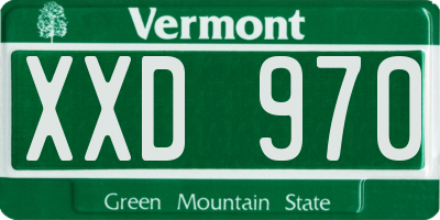 VT license plate XXD970