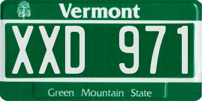 VT license plate XXD971