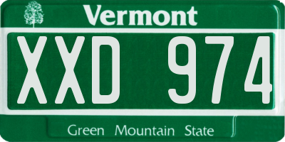VT license plate XXD974