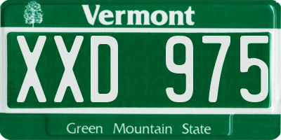 VT license plate XXD975
