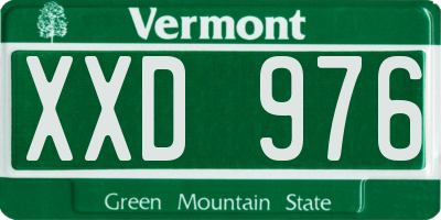 VT license plate XXD976