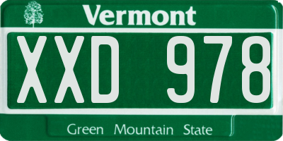 VT license plate XXD978