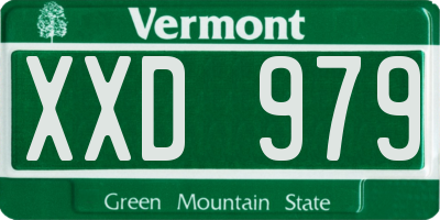 VT license plate XXD979