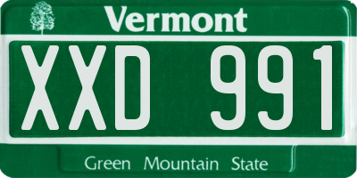 VT license plate XXD991
