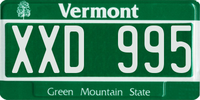 VT license plate XXD995
