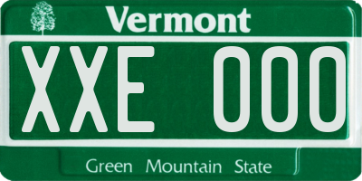 VT license plate XXE000