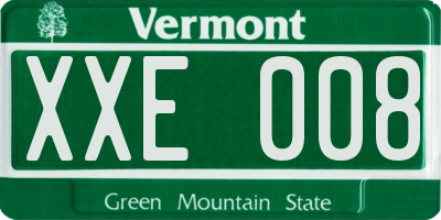 VT license plate XXE008