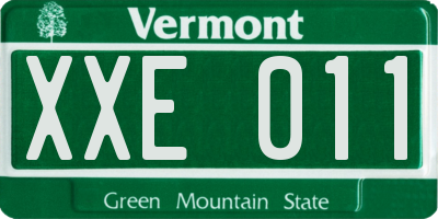 VT license plate XXE011