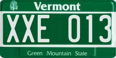VT license plate XXE013