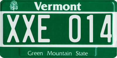 VT license plate XXE014