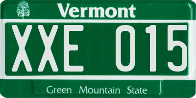 VT license plate XXE015