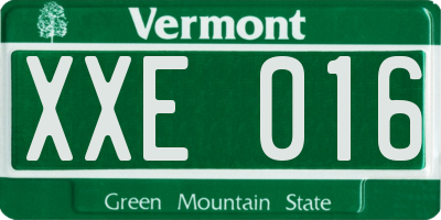VT license plate XXE016