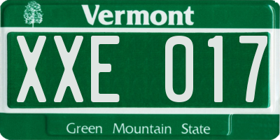 VT license plate XXE017