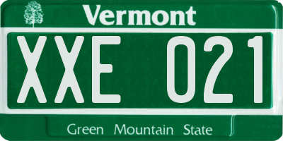 VT license plate XXE021