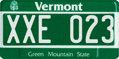 VT license plate XXE023