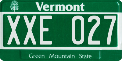 VT license plate XXE027