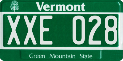 VT license plate XXE028