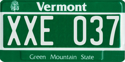 VT license plate XXE037