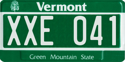 VT license plate XXE041