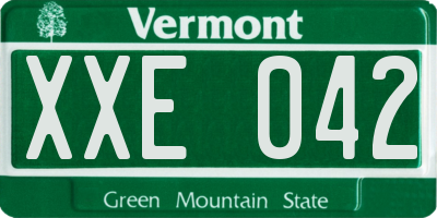 VT license plate XXE042