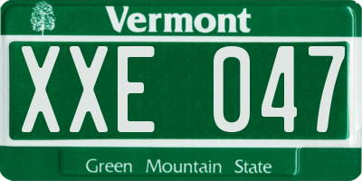 VT license plate XXE047