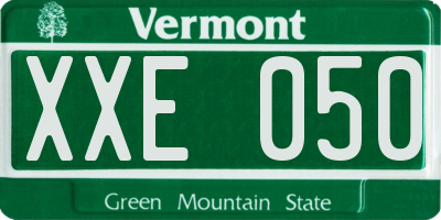 VT license plate XXE050