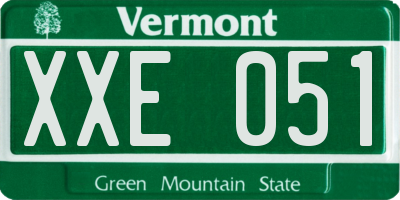 VT license plate XXE051