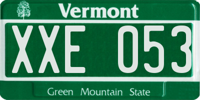 VT license plate XXE053