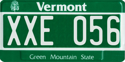 VT license plate XXE056