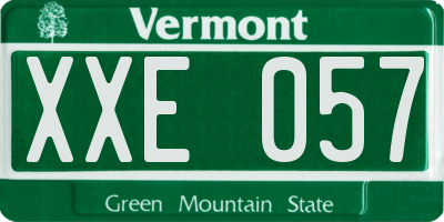 VT license plate XXE057