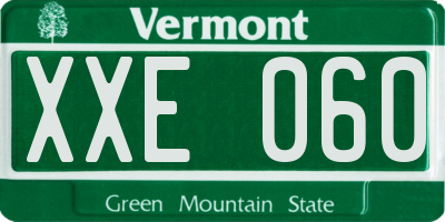 VT license plate XXE060