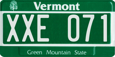 VT license plate XXE071