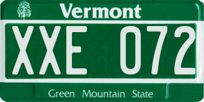 VT license plate XXE072