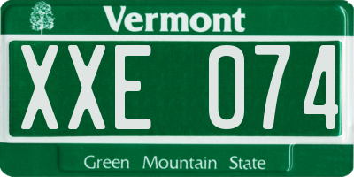 VT license plate XXE074