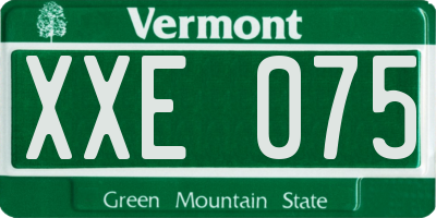 VT license plate XXE075