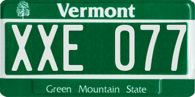 VT license plate XXE077