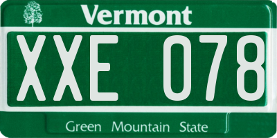 VT license plate XXE078