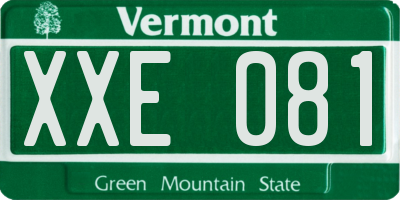 VT license plate XXE081