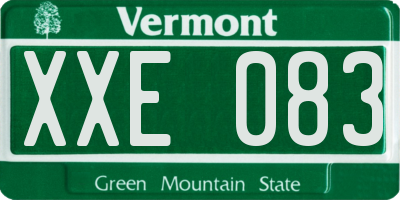VT license plate XXE083