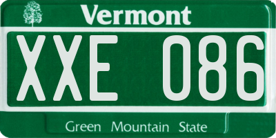 VT license plate XXE086