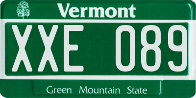 VT license plate XXE089