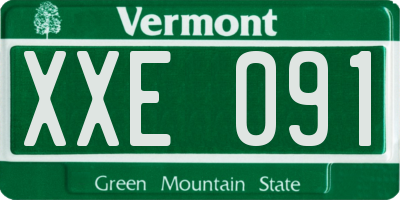 VT license plate XXE091