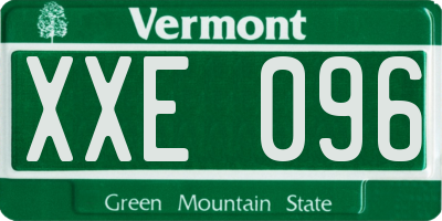 VT license plate XXE096