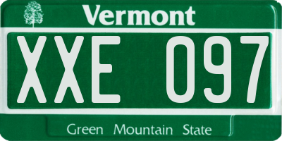 VT license plate XXE097