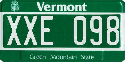 VT license plate XXE098