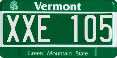 VT license plate XXE105