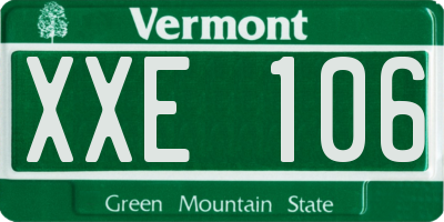 VT license plate XXE106