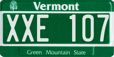VT license plate XXE107