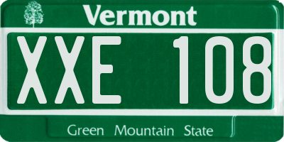 VT license plate XXE108