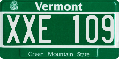 VT license plate XXE109